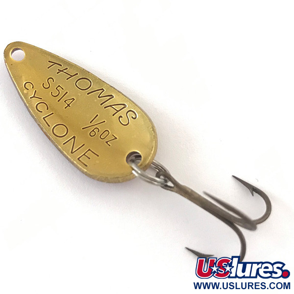Vintage   Thomas Cyclone, 1/8oz Red Trout / Gold fishing spoon #4616