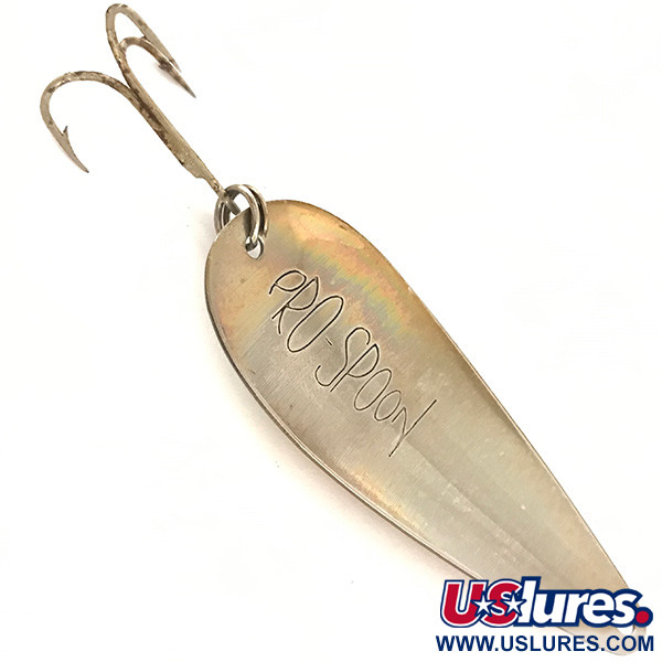 Vintage  American Sportsman Pro Spoon, 3/8oz Nickel / Rainbow Brass fishing spoon #4630