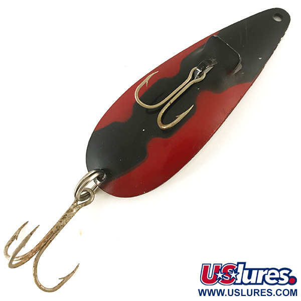 Vintage  American Sportsman NU Spoon, 2/5oz Black / Red / Nickel fishing spoon #4632