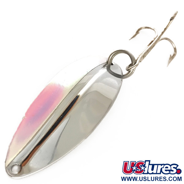 Vintage   Main liner , 2/5oz Pink Pearl / Nickel fishing spoon #4635