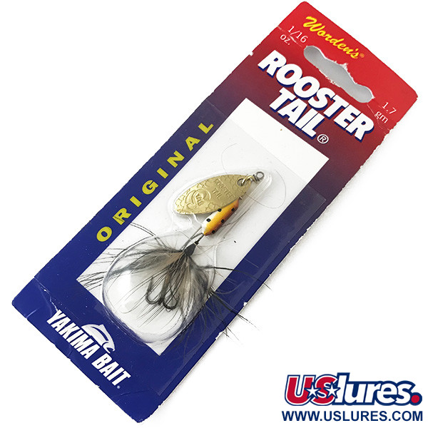 Yakima Bait Worden's Original Rooster Tail, 1/16oz Gold spinning lure #4637