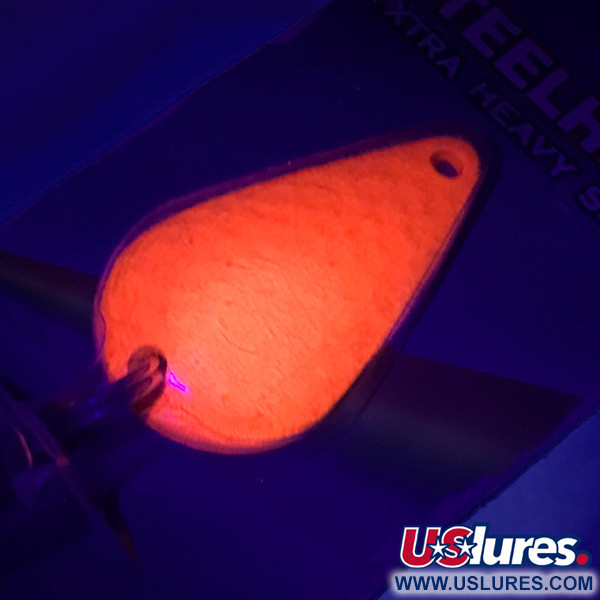  Rainbow Plastics  Steelhead UV, 1/2oz Fluorescent Orange UV Glow in UV light, Fluorescent fishing spoon #4640