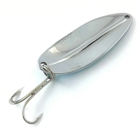 Vintage TODDCO Main liner , 2/5oz Nickel / Blue Green Stripe fishing spoon #4644