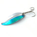 Vintage   Main liner , 2/5oz Nickel / Blue Green Stripe fishing spoon #4644