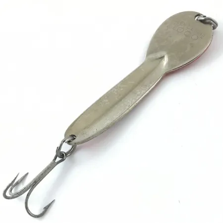 Vintage Glen Evans Loco 4 UV, 3/4oz Brass / Red UV Glow in UV light, Fluorescent fishing spoon #4646