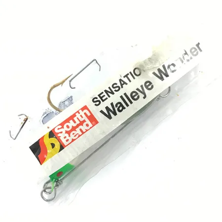 Vintage Walleye Wonder South Bend , 1/2oz Nickel / Green / White spinning lure #4670