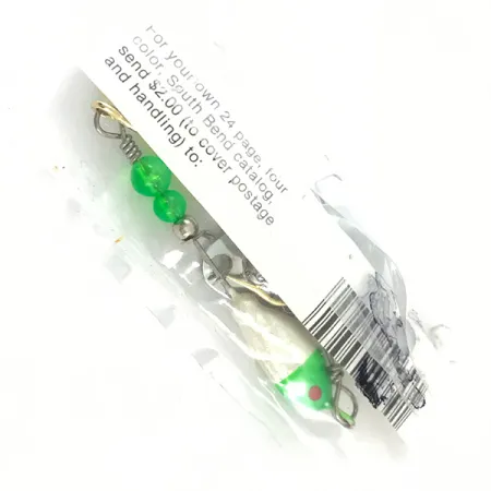 Vintage Walleye Wonder South Bend , 1/2oz Nickel / Green / White spinning lure #4670