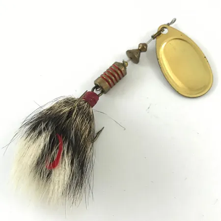 Vintage Mepps Aglia 3 dressed (squirrel tail), 1/4oz Gold spinning lure #4673