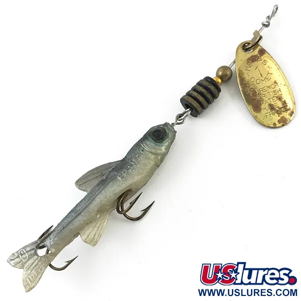 Vintage   Mepps Comet Mino 1, 3/16oz Brass spinning lure #4678