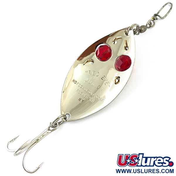 Vintage  Hofschneider Red Eye junior, 1/2oz Nickel / Red Eyes fishing spoon #4680