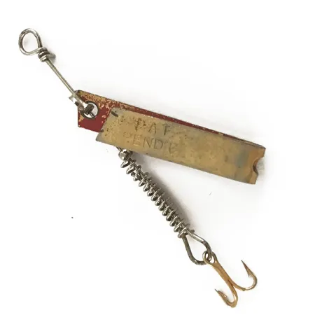 Vintage South Bend Super Duper 500, 3/64oz Brass / Red fishing spoon #4684