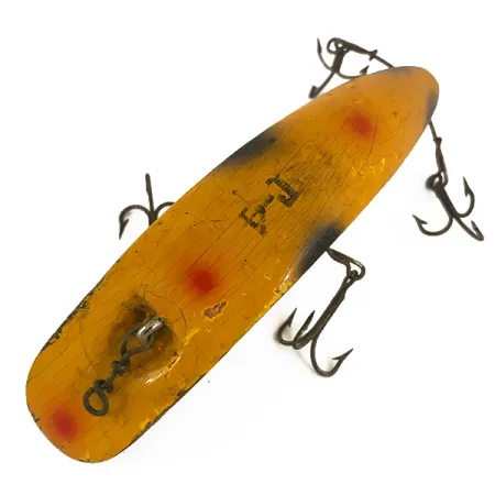 Vintage Helin Tackle Helin Flatfish, 1/3oz Yellow / Black fishing lure #4686