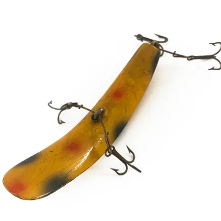 Vintage Helin Tackle Helin Flatfish, 1/3oz Yellow / Black fishing lure #4686