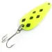 Vintage   Blue Fox Tor-P-Do UV, 1/2oz Yellow / Nickel UV Glow in UV light, Fluorescent fishing spoon #4690