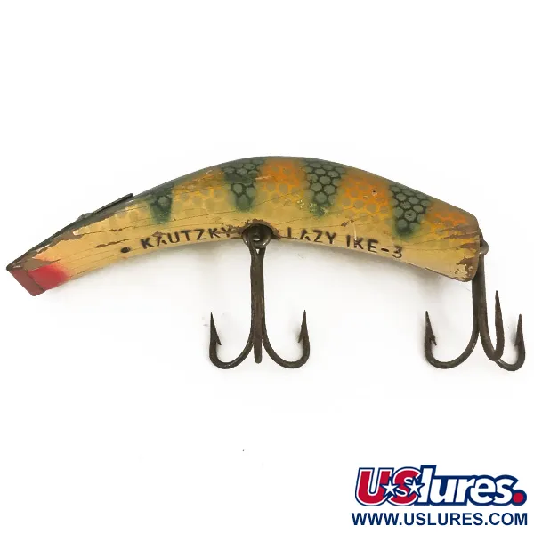 Vintage   Kautzky Lazy Ike, 1/4oz Perch fishing lure #4693