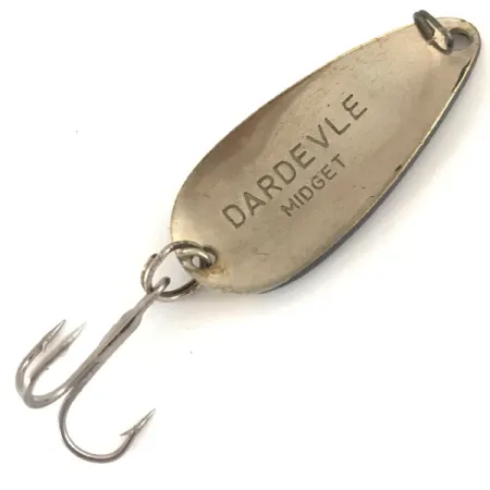 Vintage Eppinger Dardevle Midget, 3/16oz Black / White / Nickel fishing spoon #4697