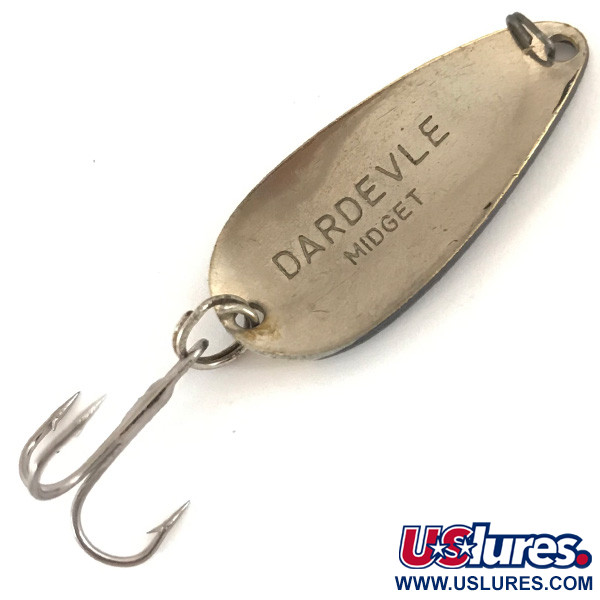 Vintage  Eppinger Dardevle Midget, 3/16oz Black / White / Nickel fishing spoon #4697