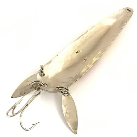Vintage Marathon (with sonic blades), 3/5oz Nickel / Gold / Red fishing spoon #4700