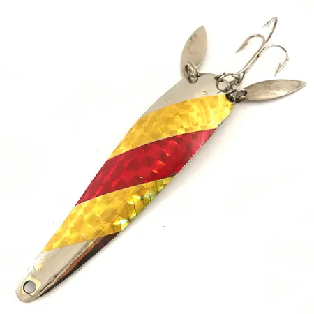 Vintage Marathon (with sonic blades), 3/5oz Nickel / Gold / Red fishing spoon #4700