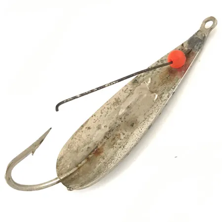 Vintage Weedless Marathon Weedless Wobbler, 1/2oz Hammered Silver fishing spoon #4701