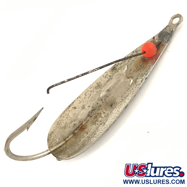 Vintage Marathon Bait Company Weedless Marathon Weedless Wobbler, 1/2oz  Hammered Silver fishing spoon #4701
