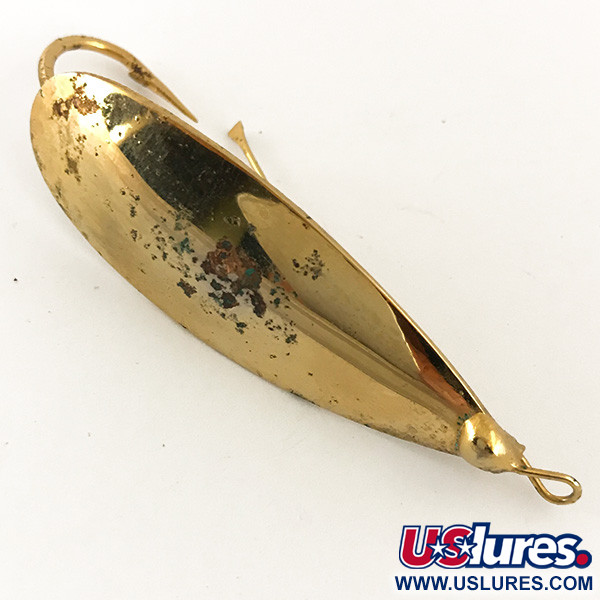 Vintage   Weedless Johnson Silver Minnow, 1/3oz Gold fishing spoon #4713