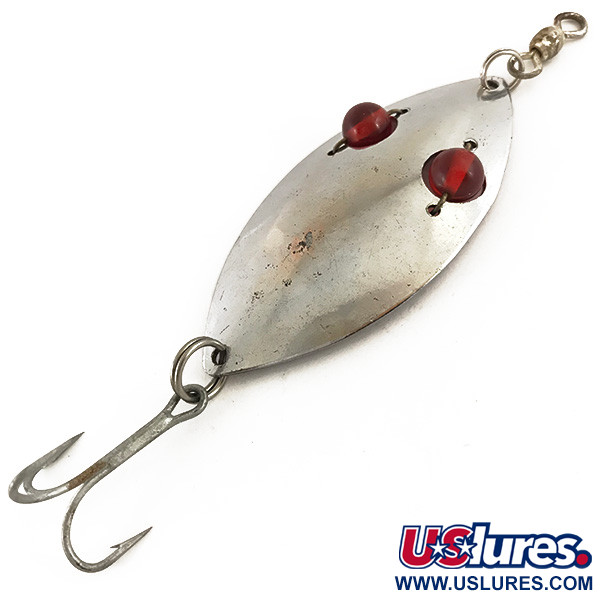 Vintage  Hofschneider Red Eye Wiggler, 1oz Nickel fishing spoon #4730