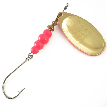 Mepps Aglia 5 Hot Pink UV, 1/2oz Pink / Brass spinning lure #4752