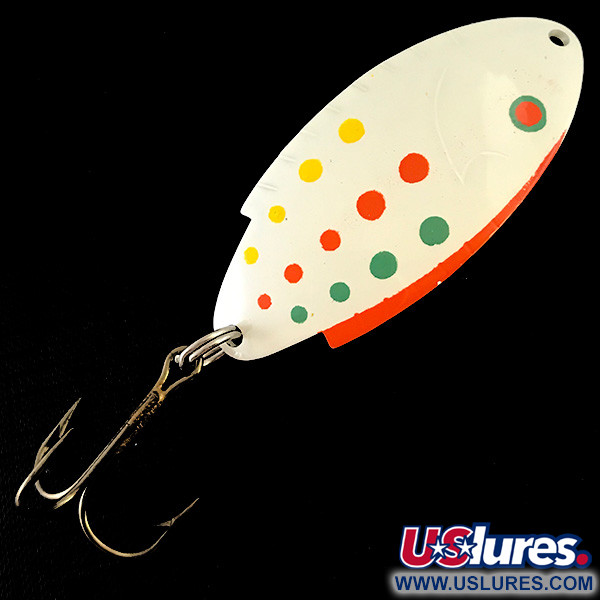Vintage   Thomas Buoyant, 1/2oz White Trout / Yellow fishing spoon #4759