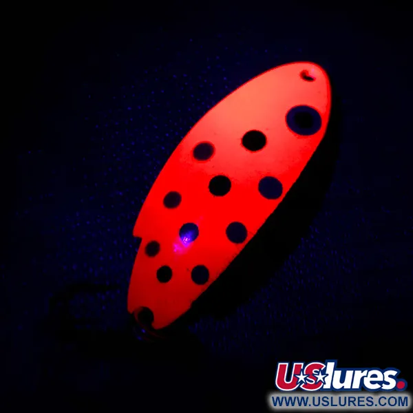 Vintage Thomas Buoyant, 3/16oz Red Trout / White Pearl fishing spoon #4767