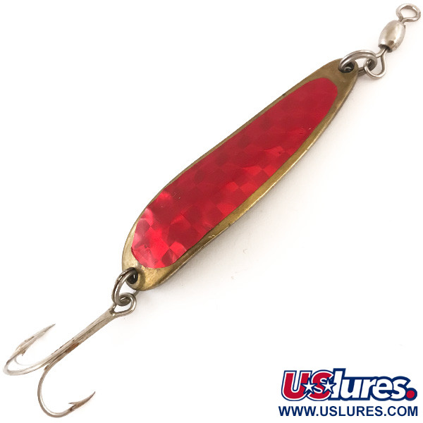 Sidewinder Silver Fishing Spoon Treble Hook and Red Hose With