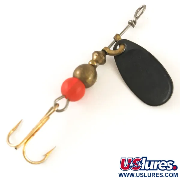 Vintage   Mepps Black Fury 0, 1/16oz Black / Yellow spinning lure #4773