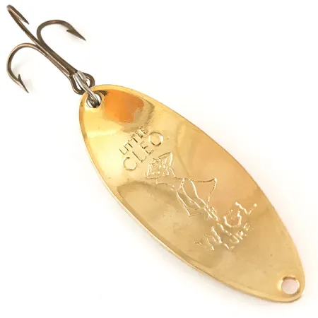 Vintage Acme Little Cleo (Hula Girl), 1/2oz Gold / Orange fishing spoon #4782