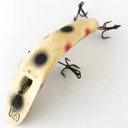 Vintage Yakima Bait Worden Flatfish, 1/3oz White / Red / Black fishing lure #4791