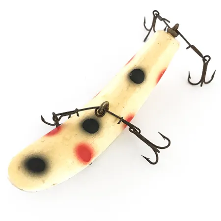 Vintage Yakima Bait Worden Flatfish, 1/3oz White / Red / Black fishing lure #4791