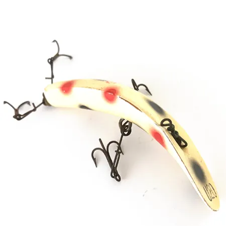 Vintage Yakima Bait Worden Flatfish, 1/3oz White / Red / Black fishing lure #4791