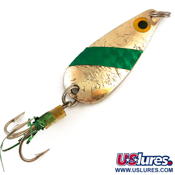 Vintage Lindy / Little Joe Lindy Finsel, 1/3oz Gold / Green fishing spoon  #4798