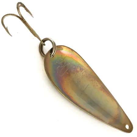 Vintage American Sportsman Pro Spoon, 3/8oz Black / Yellow / Rainbow Nickel fishing spoon #4799