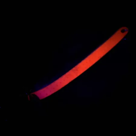 Vintage Bay de Noc Bay De Noc Laker Taker UV, 3/4oz Gold / Fluorescent Orange UV Glow in UV light, Fluorescent fishing spoon #4810