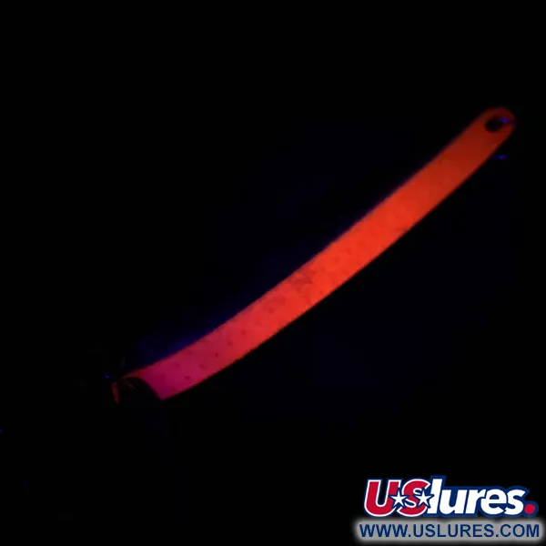 Vintage Bay de Noc Bay De Noc Laker Taker UV, 3/4oz Gold / Fluorescent Orange UV Glow in UV light, Fluorescent fishing spoon #4810