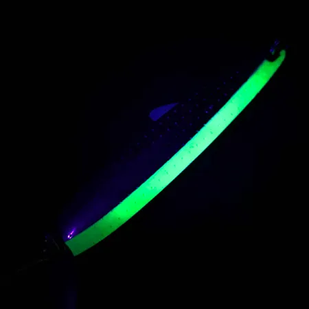 Vintage Bay de Noc Bay De Noc Laker Taker UV, 3/4oz Silver / Fluorescent Yellow UV Glow in UV light, Fluorescent fishing spoon #4811