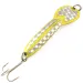 Vintage  Glen Evans Loco 4 UV, 3/4oz Nickel / Yellow UV Glow in UV light, Fluorescent fishing spoon #4812