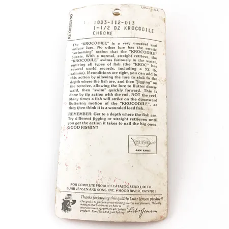 Luhr Jensen Krocodile Die #5, 1 1/2oz Nickel fishing spoon #4933