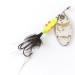 Vintage  Yakima Bait Worden’s Original Rooster Tail UV, 3/32oz Nickel / Yellow spinning lure #4827