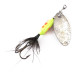 Vintage  Yakima Bait Worden’s Original Rooster Tail UV, 3/32oz Nickel / Yellow spinning lure #4827