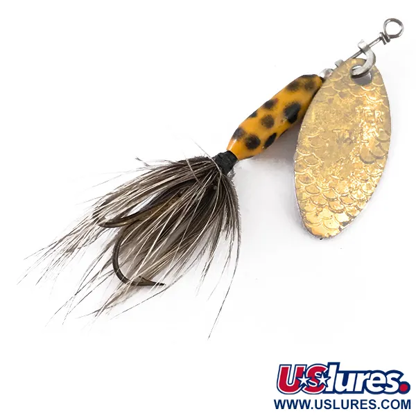 Vintage  Yakima Bait Worden’s Original Rooster Tail 1, 3/32oz Brass spinning lure #4828