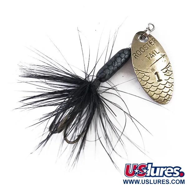 Vintage  Yakima Bait Worden’s Original Rooster Tail 1, 3/32oz Brass spinning lure #4829