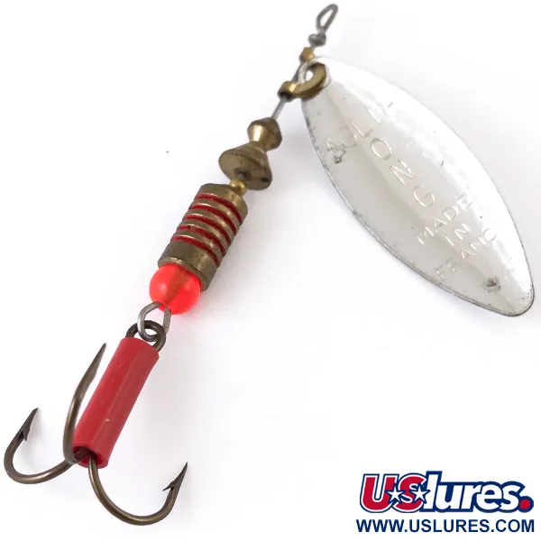 Vintage   Mepps Aglia Long 2, 1/4oz Silver spinning lure #4835