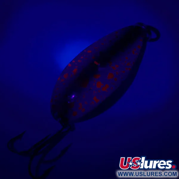 Vintage Seneca Little Cleo (Hula Girl), 1/2oz White / Brown / Red / Nickel fishing spoon #4846