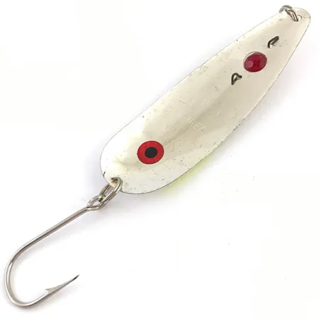 Vintage Eppinger Red Eye Evil Eye, 1/3oz Silver / Fluorescent Yellow / Red Eye fishing spoon #4850